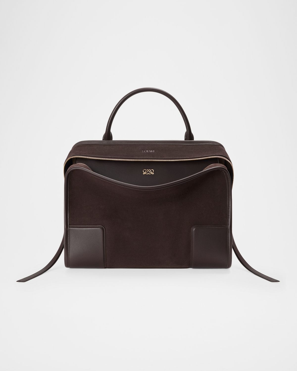 Loewe Amazona 180 Large Top-Handle Bag in Suede