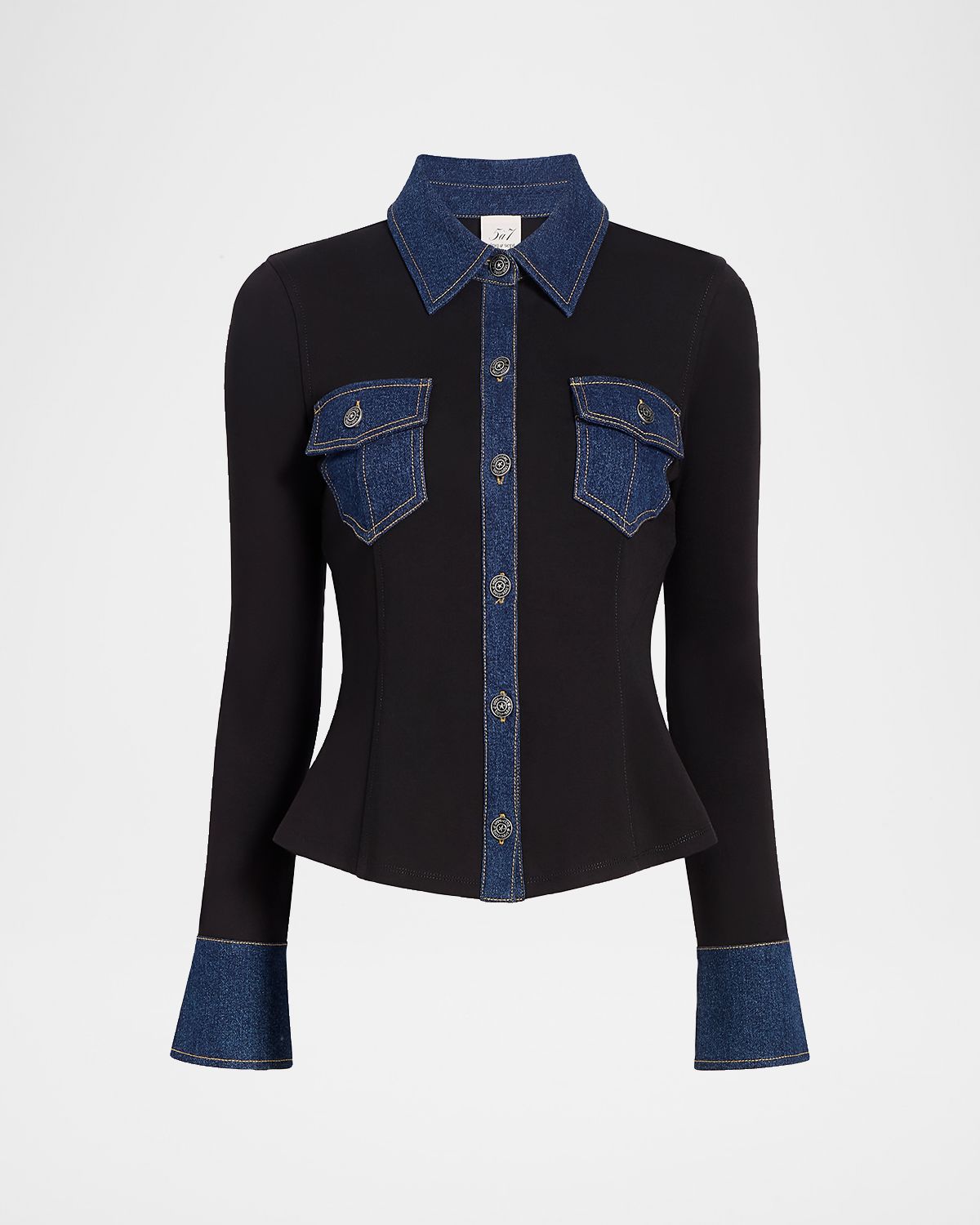 Cinq a Sept Aliza Denim Button-Front Shirt | Thumbnail 4 Cinq a Sept Aliza Denim Button-Front Shirt | Thumbnail 4