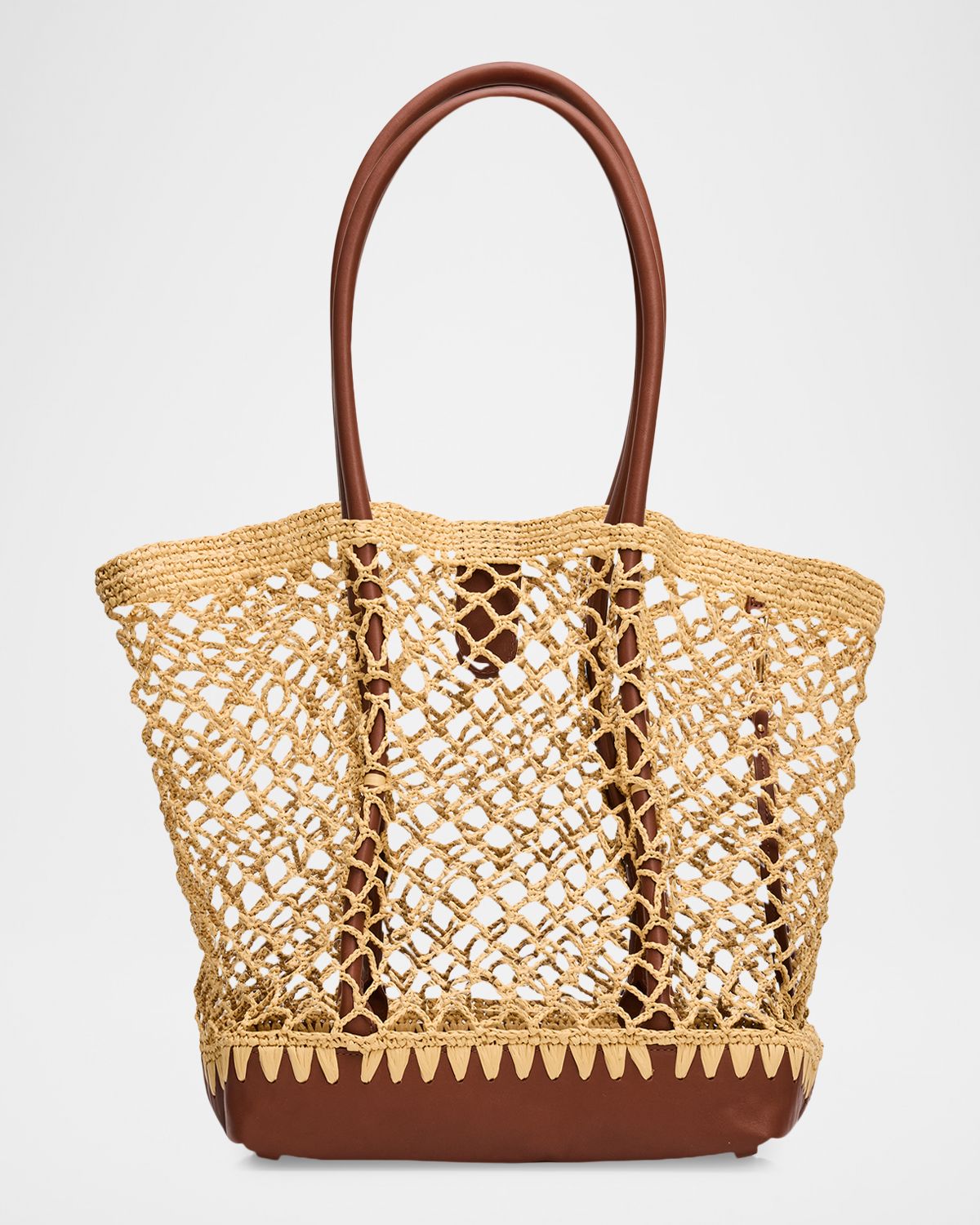 SIMKHAI Caspian Open-Work Raffia Tote Bag | Thumbnail 7