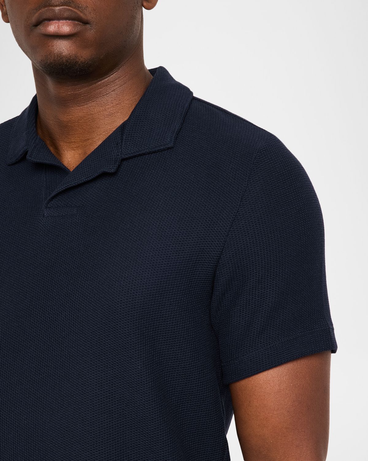 Vince Men 's Honeycomb Johnny Collar Polo Shirt | Thumbnail 5 Vince Men 's Honeycomb Johnny Collar Polo Shirt | Thumbnail 5