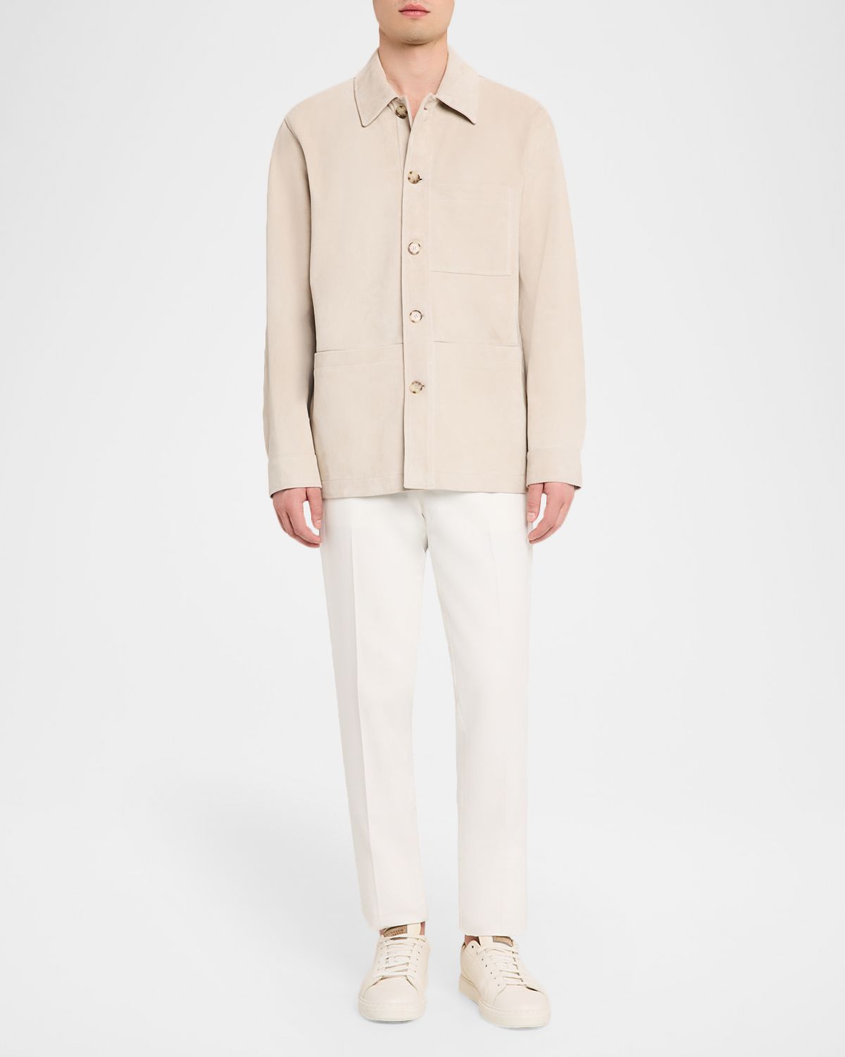 Vince Men 's Suede Patch-Pocket Shirt Jacket