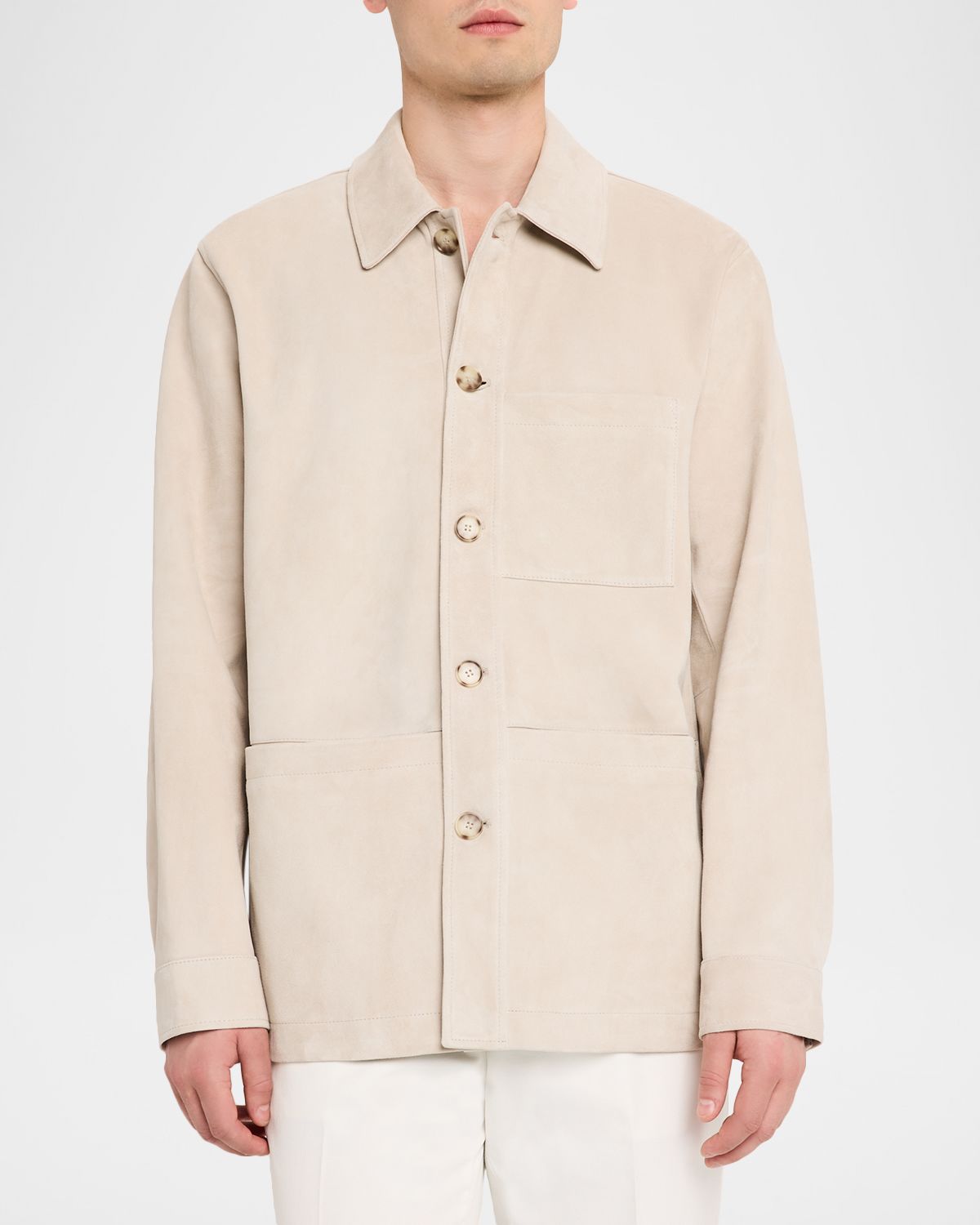 Vince Men 's Suede Patch-Pocket Shirt Jacket | Thumbnail 4 Vince Men 's Suede Patch-Pocket Shirt Jacket | Thumbnail 4