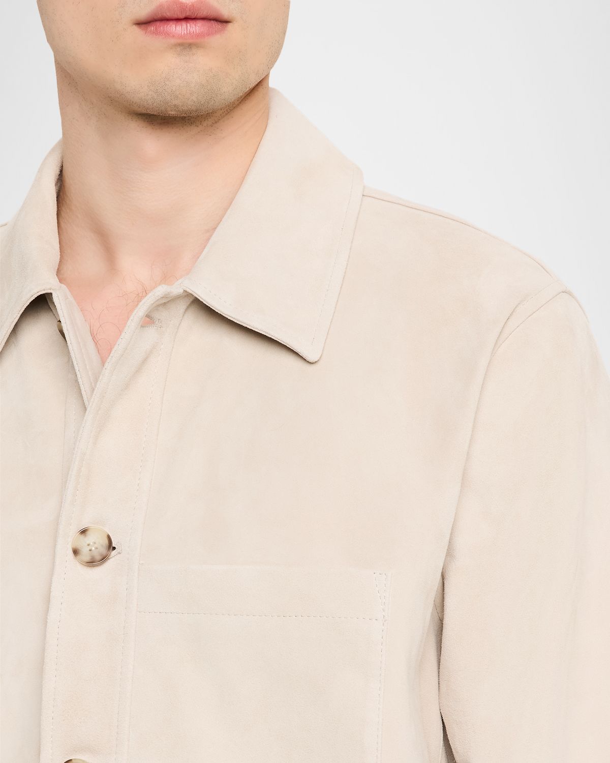 Vince Men 's Suede Patch-Pocket Shirt Jacket | Thumbnail 5 Vince Men 's Suede Patch-Pocket Shirt Jacket | Thumbnail 5