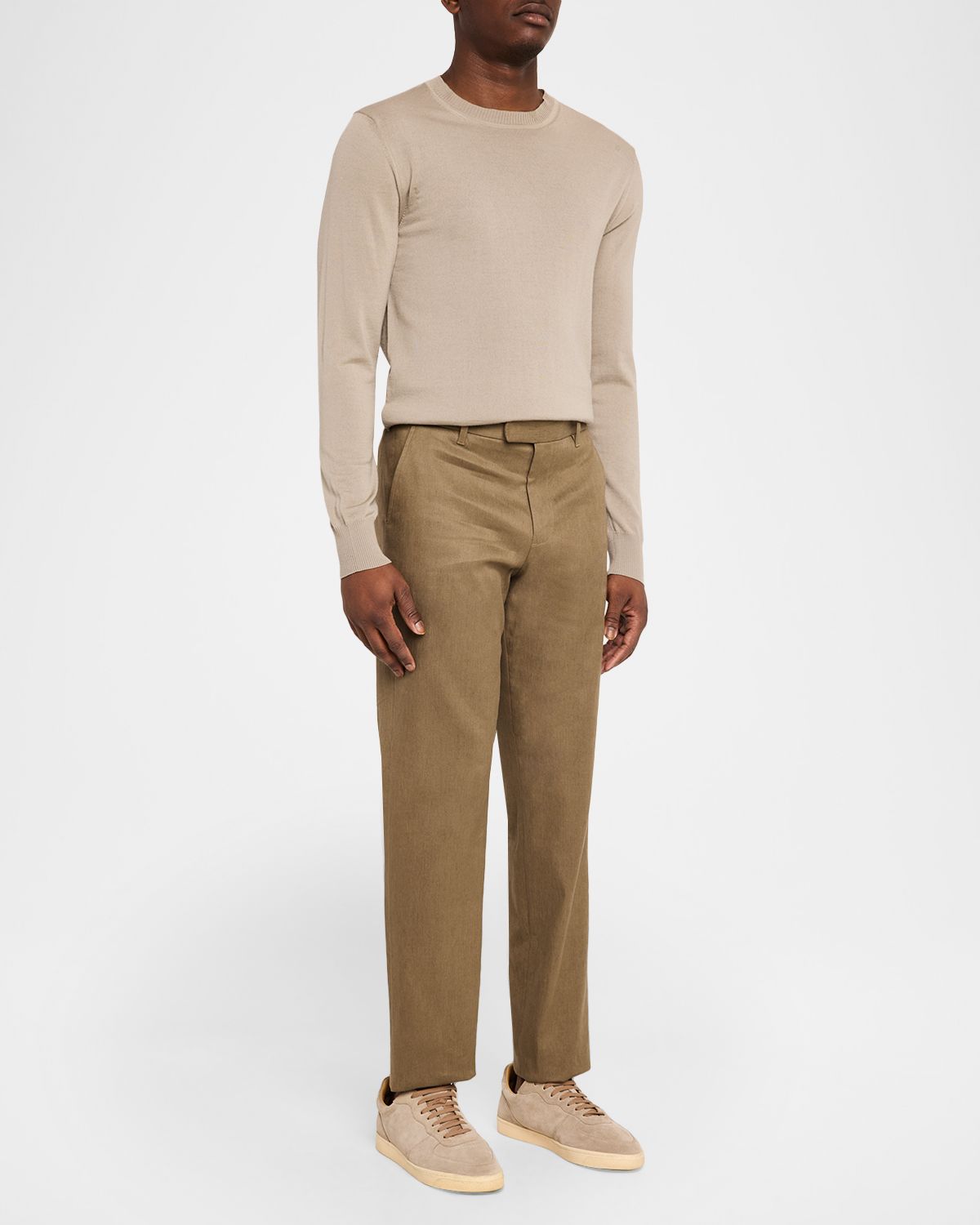 Vince Men 's Owen Athletic Linen-Cotton Extended-Tab Pants