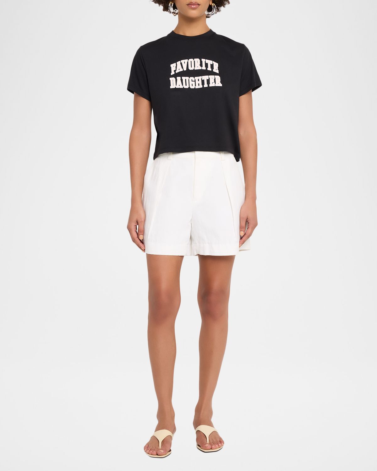 Favorite Daughter The Cropped Collegiate Short-Sleeve Tee