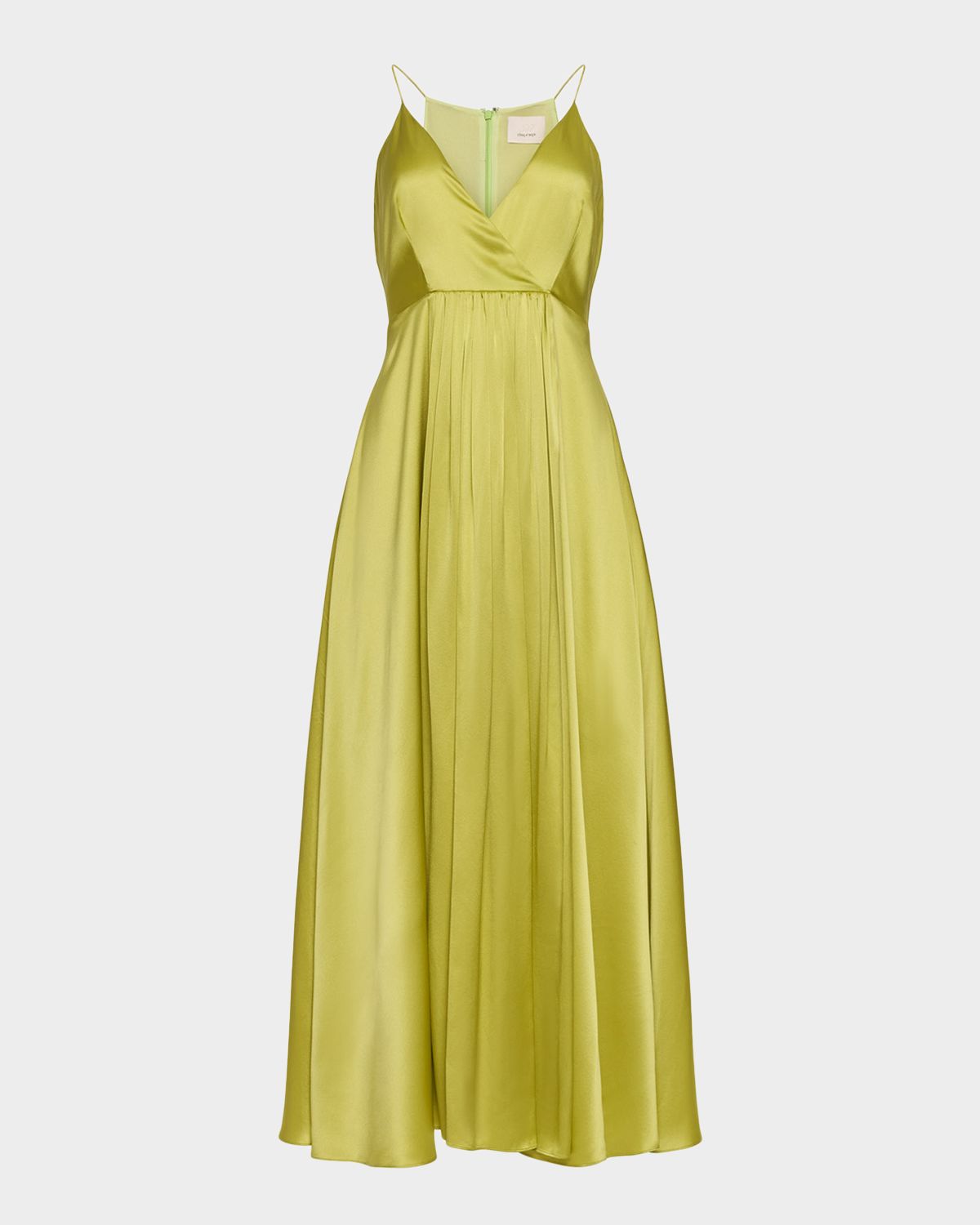 Cinq a Sept Galina Sleeveless Pleated Satin Midi Dress