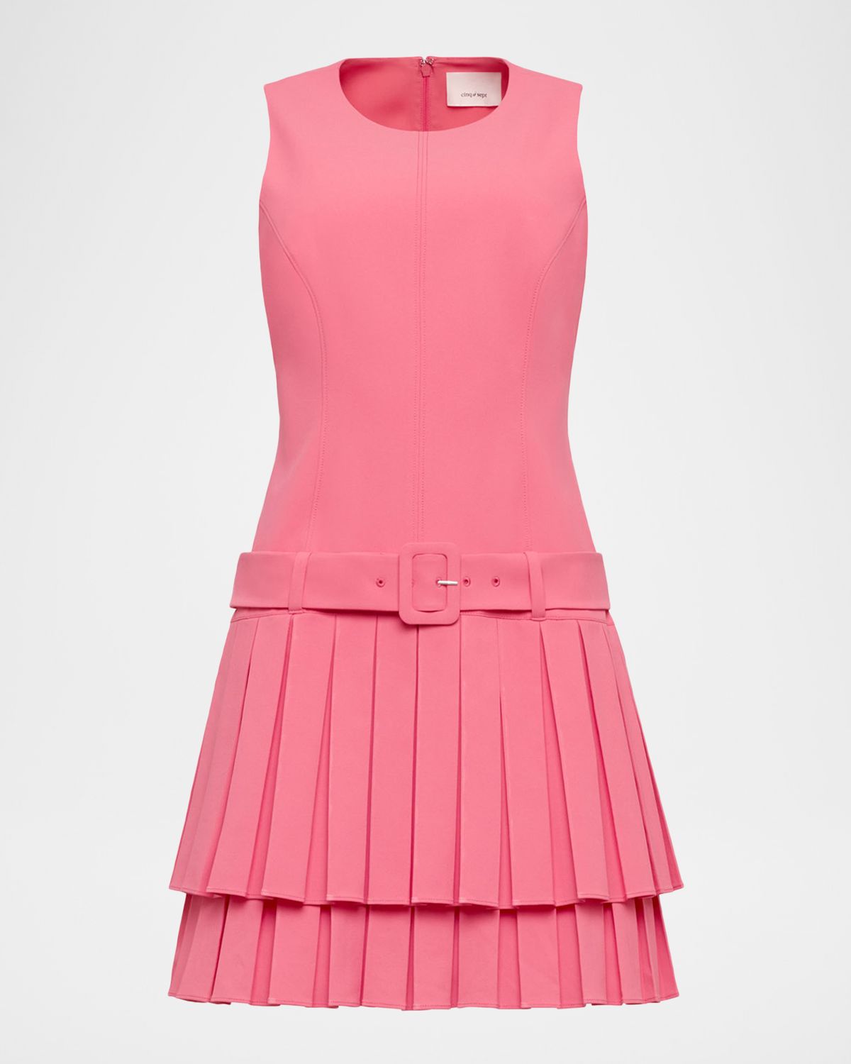 Cinq a Sept Reena Belted Sleeveless Pleated Mini Dress