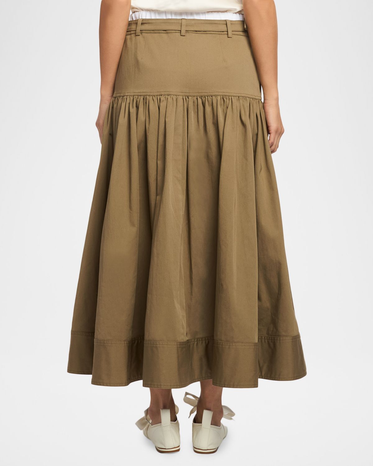 Cinq a Sept Peri Belted Tiered Midi Skirt