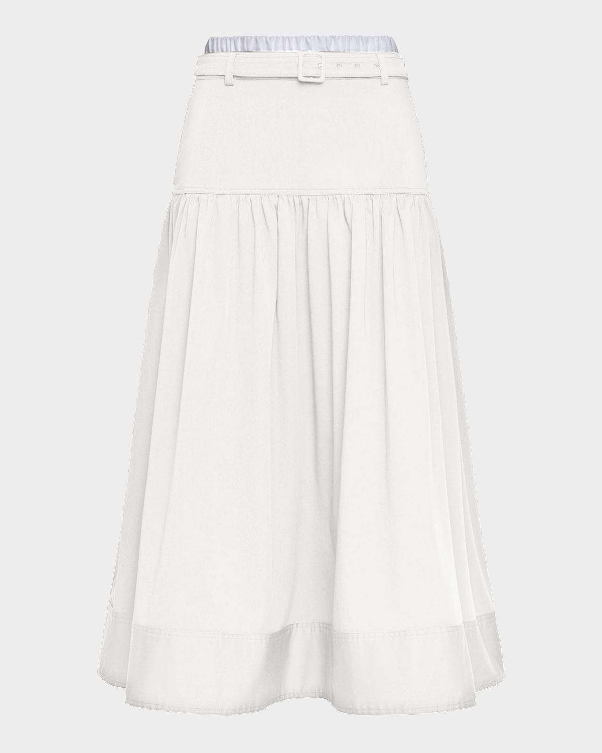 Cinq a Sept Peri Belted Tiered Midi Skirt