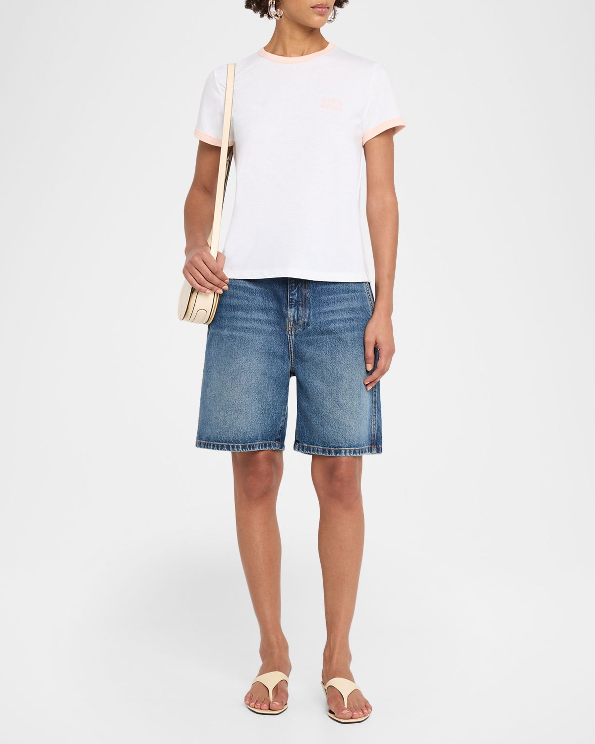 Favorite Daughter The Collegiate Crewneck Ringer T-Shirt