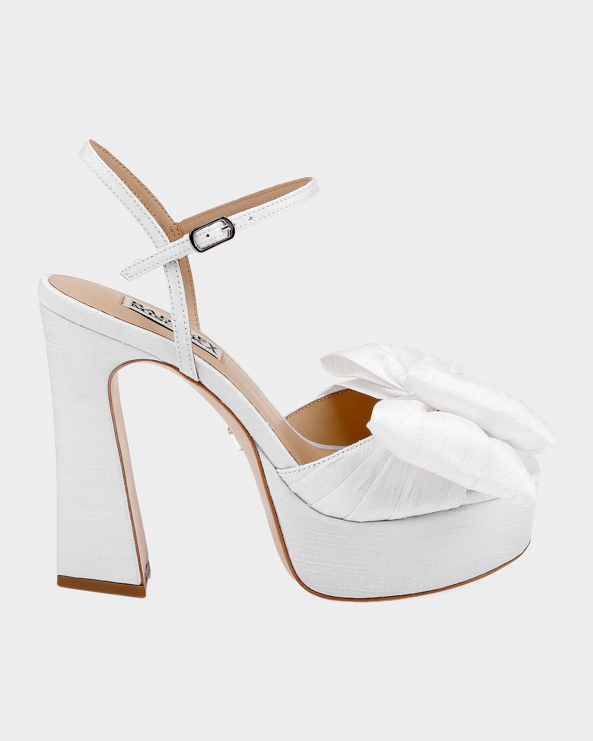 Badgley Mischka 85mm Olivia Satin Bow Platform Sandals