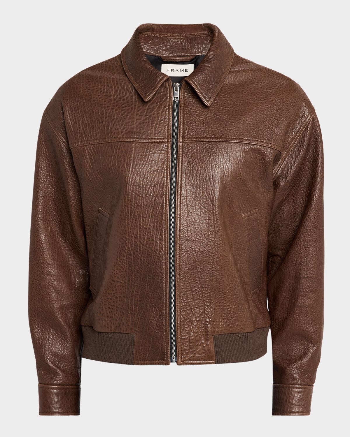 FRAME Textured Leather Jacket