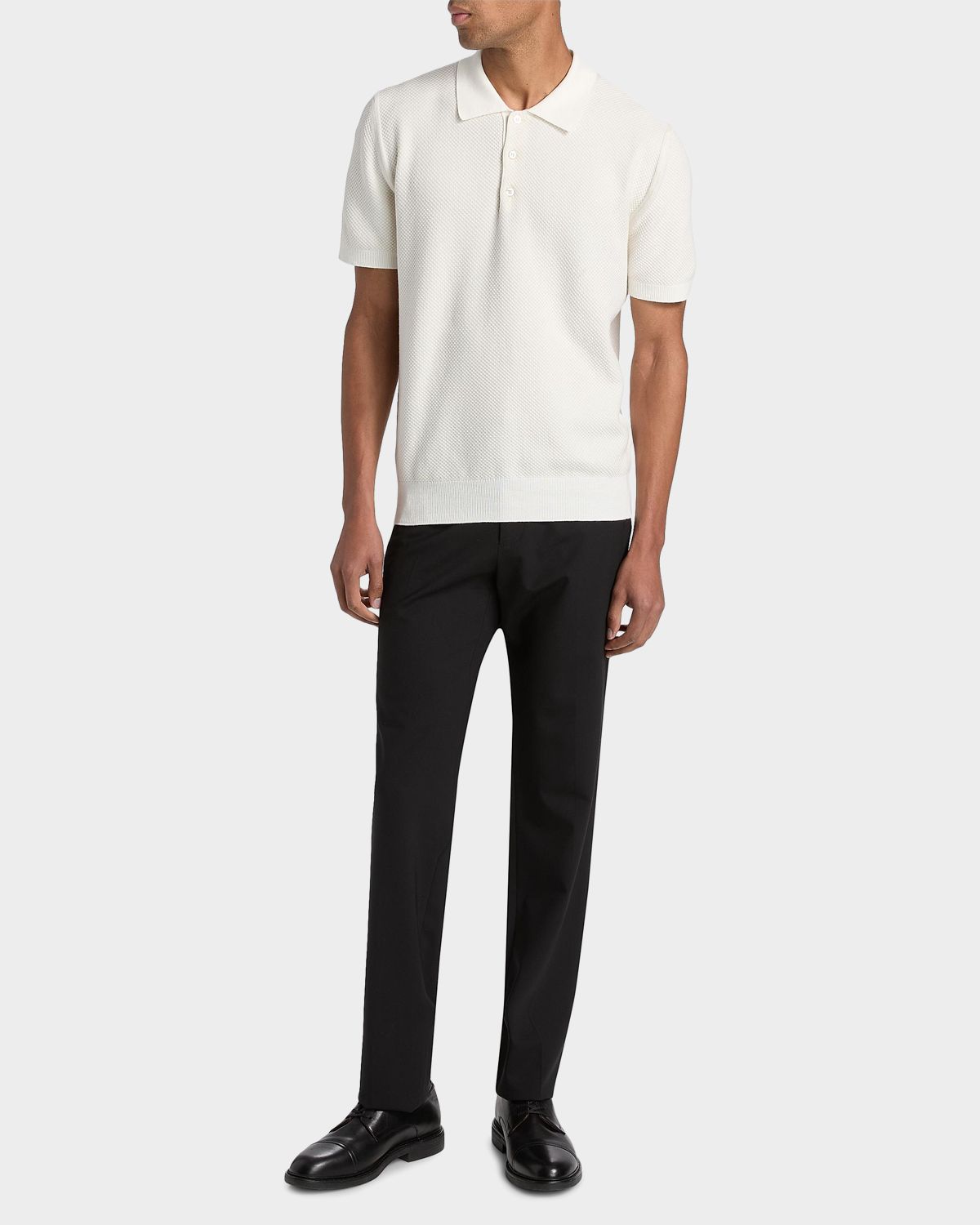 Canali Men 's Piqué-Stitch Cotton Polo Shirt | Thumbnail 2 Canali Men 's Piqué-Stitch Cotton Polo Shirt | Thumbnail 2
