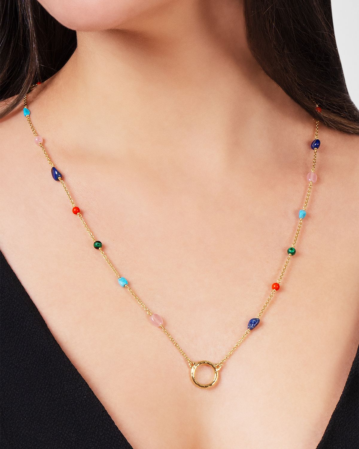 Anabel Aram Jewelry Milos Long Chain Necklace