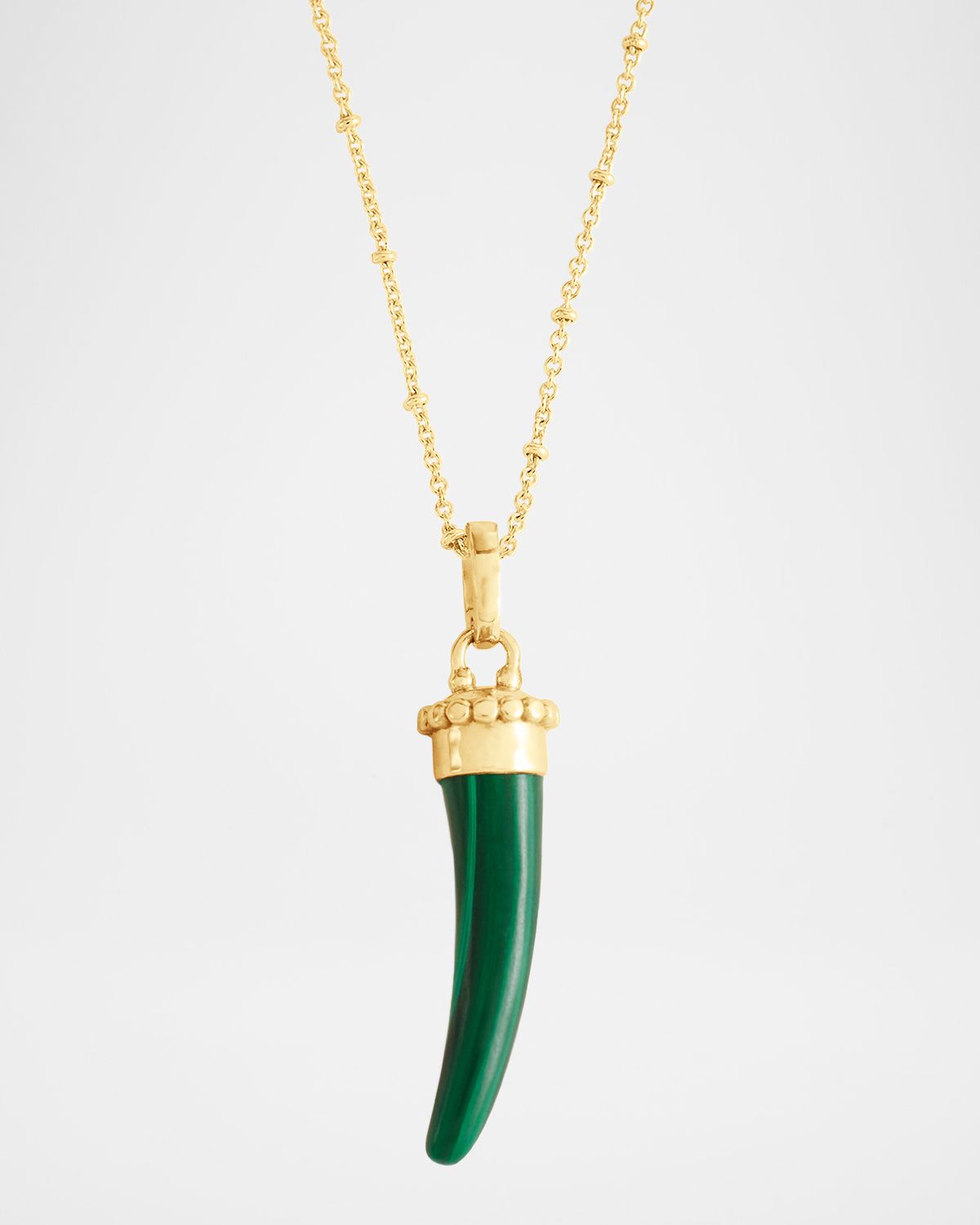 Anabel Aram Jewelry Milos Stone Horn Charm, Malachite