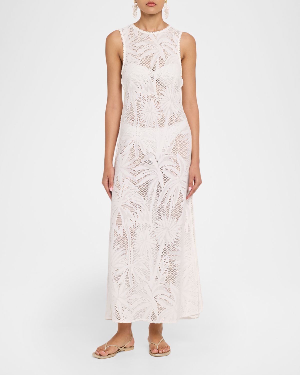 Melissa Odabash Jada Palm Lace Maxi Dress