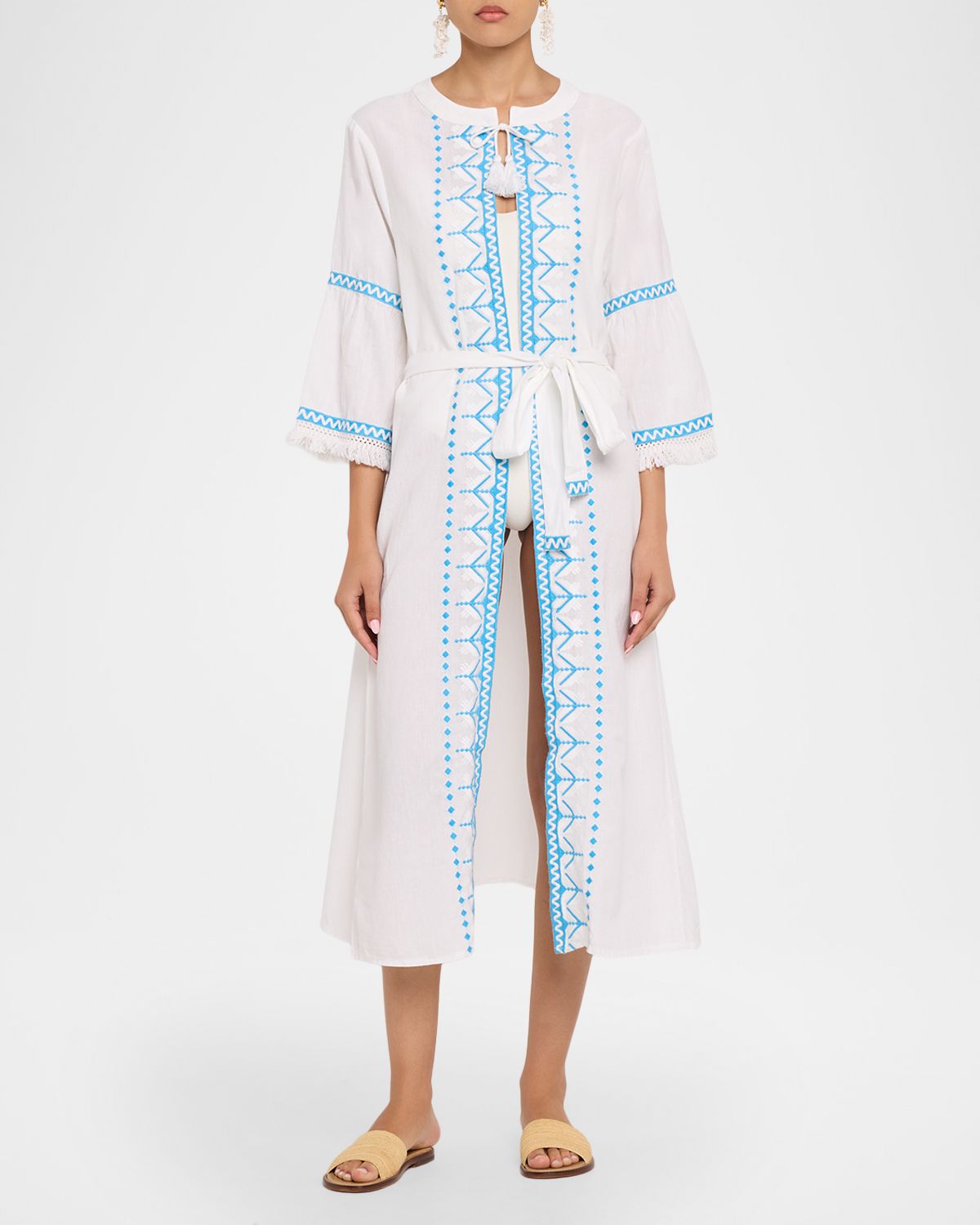 Melissa Odabash Anais Embroidered Midi Kaftan