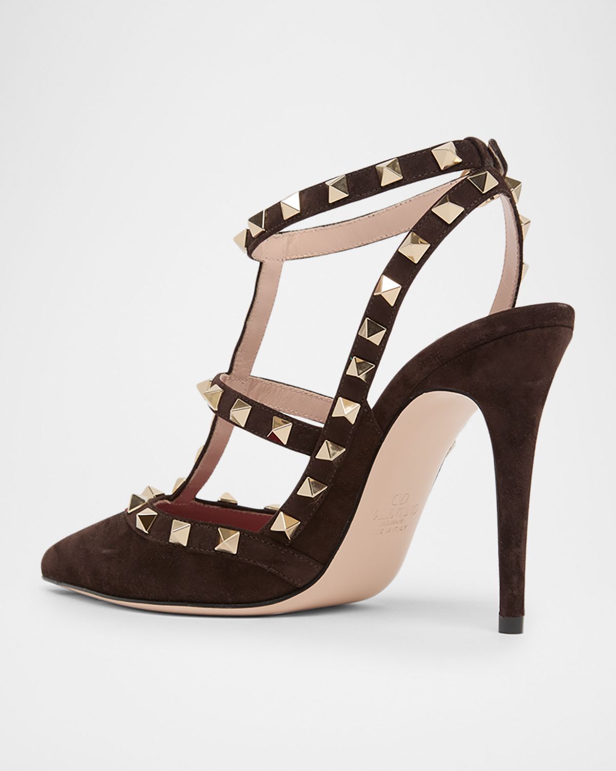 Valentino Garavani 100mm Rockstud Suede Ankle-Strap Pumps | Thumbnail 4