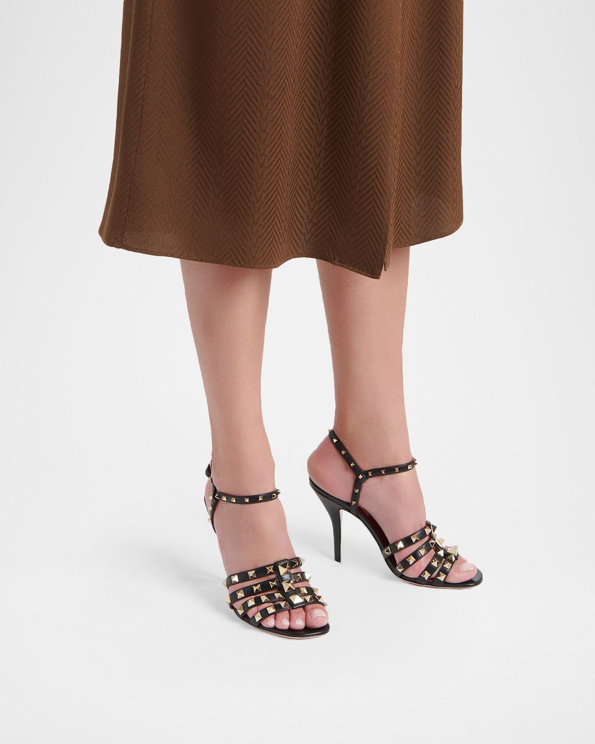 Valentino Garavani 100mm Rockstud Leather Ankle-Strap Sandals | Thumbnail 6 Valentino Garavani 100mm Rockstud Leather Ankle-Strap Sandals | Thumbnail 6