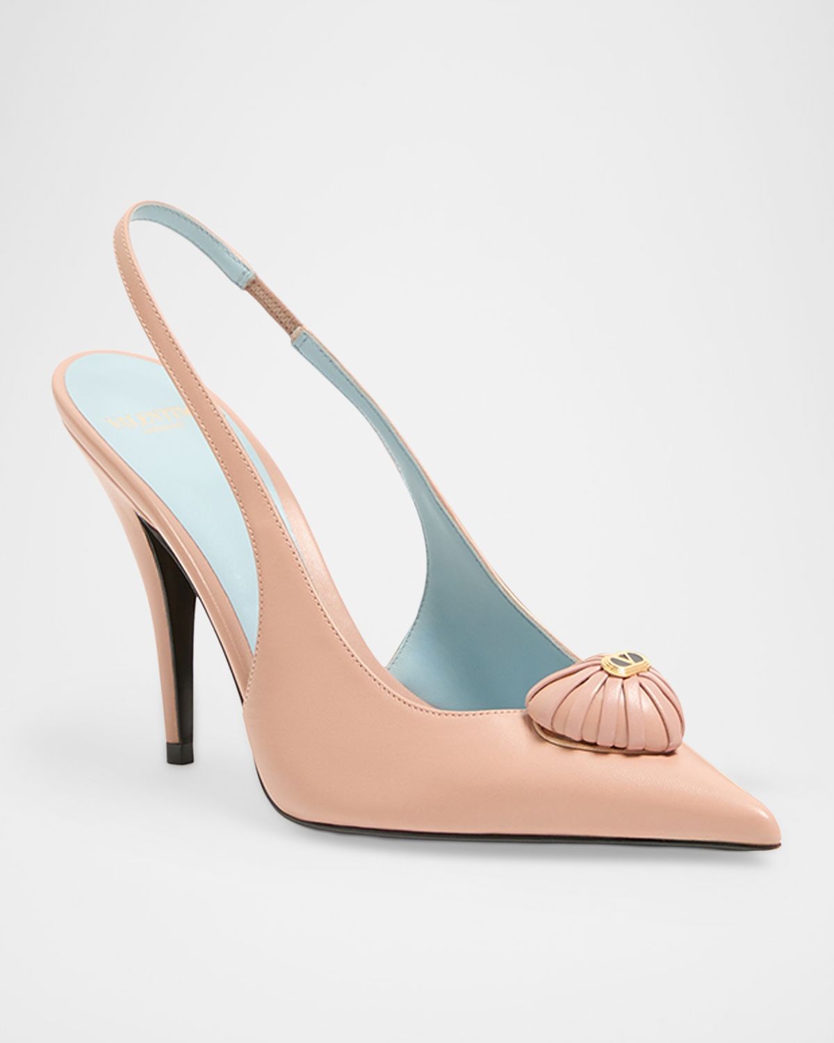 Valentino Garavani 100mm Coeur Royal Leather Slingback Pumps | Thumbnail 5 Valentino Garavani 100mm Coeur Royal Leather Slingback Pumps | Thumbnail 5