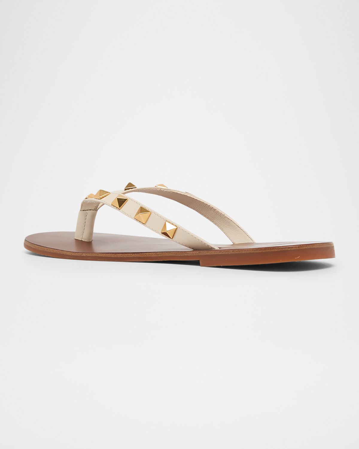 Valentino Garavani Rockstud Leather Flat Thong Sandals | Thumbnail 4 Valentino Garavani Rockstud Leather Flat Thong Sandals | Thumbnail 4