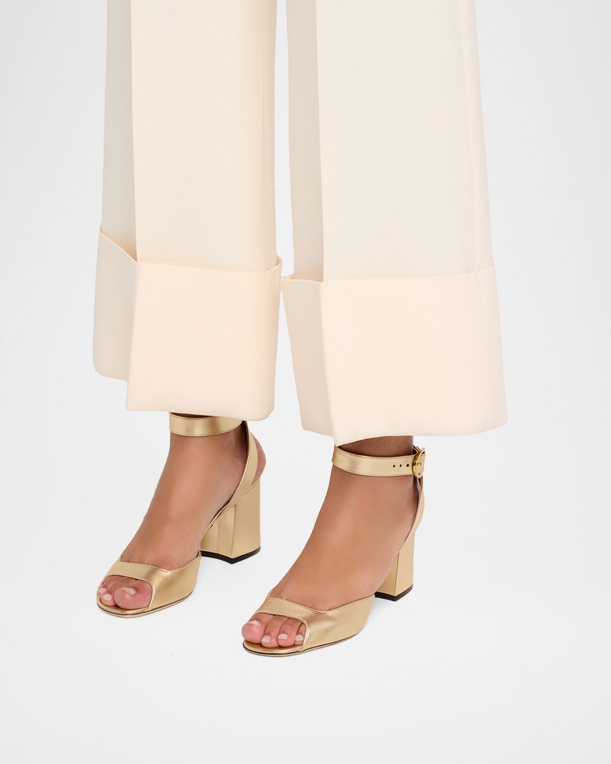 Valentino Garavani 75mm Fawcette Metallic Leather Ankle-Strap Sandals | Thumbnail 6 Valentino Garavani 75mm Fawcette Metallic Leather Ankle-Strap Sandals | Thumbnail 6