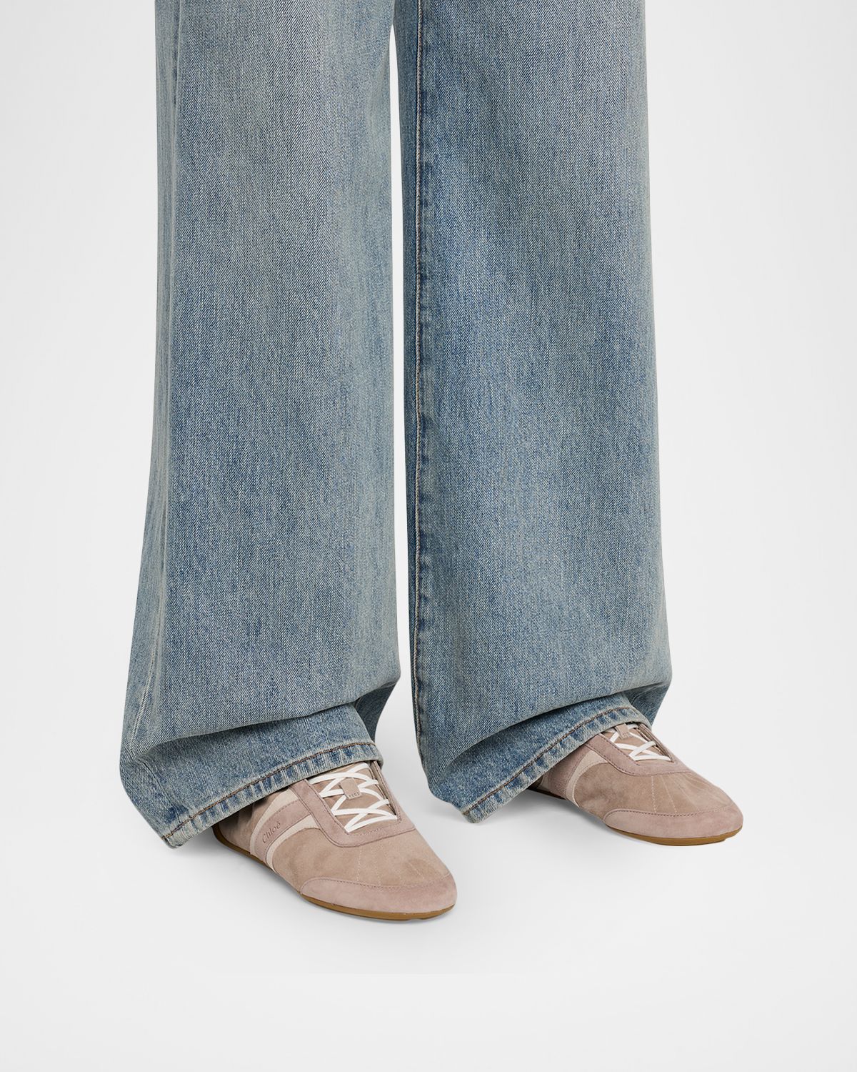 Chloe Kick Suede Low-Top Sneakers