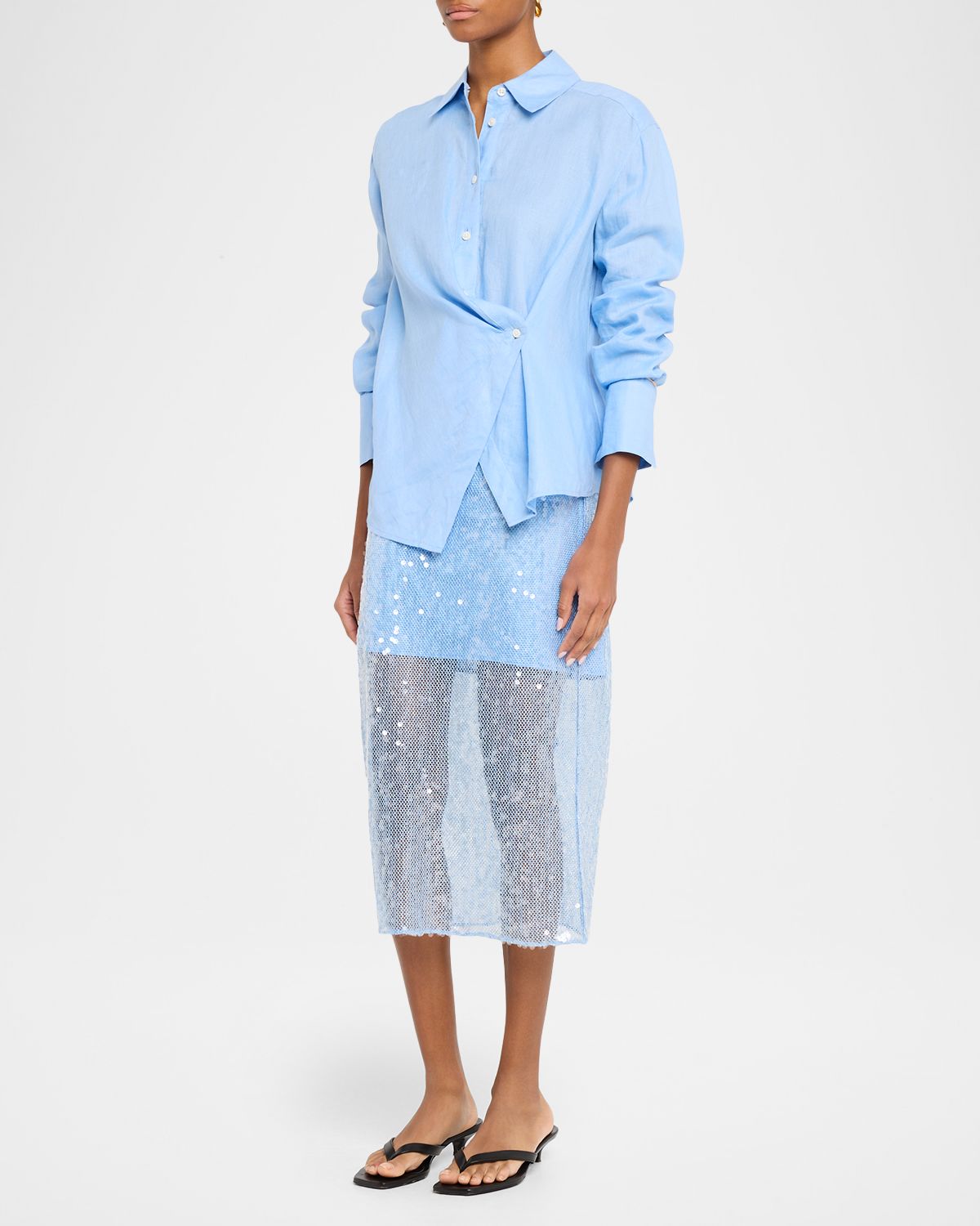 Veronica Beard Allora Sequined Midi Skirt