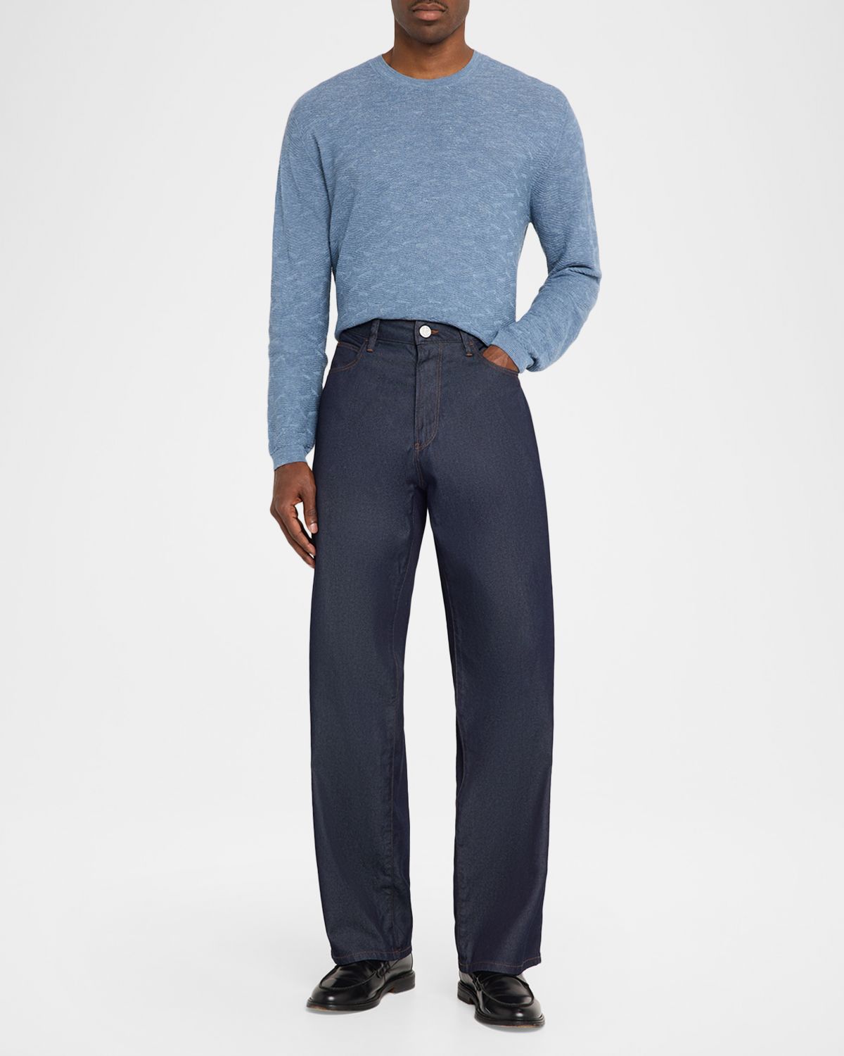 Giorgio Armani Cotton-Silk Straight-Fit Jeans