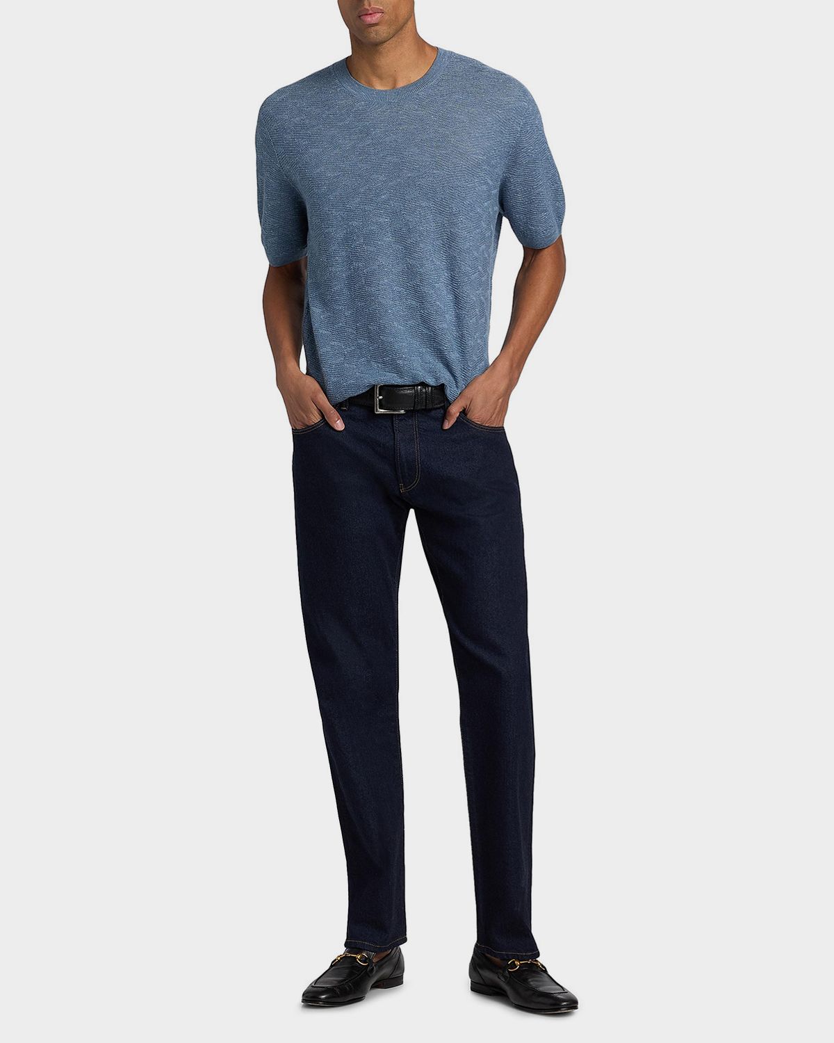 Giorgio Armani Men 's Cashmere, Hemp and Silk Short-Sleeve Sweater