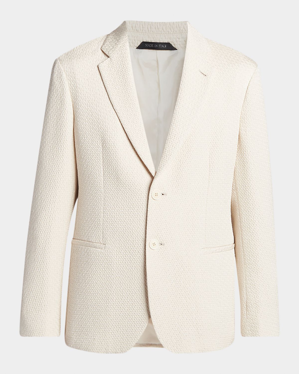 Giorgio Armani Men 's Silk and Nylon Jacquard Single-Breasted Blazer