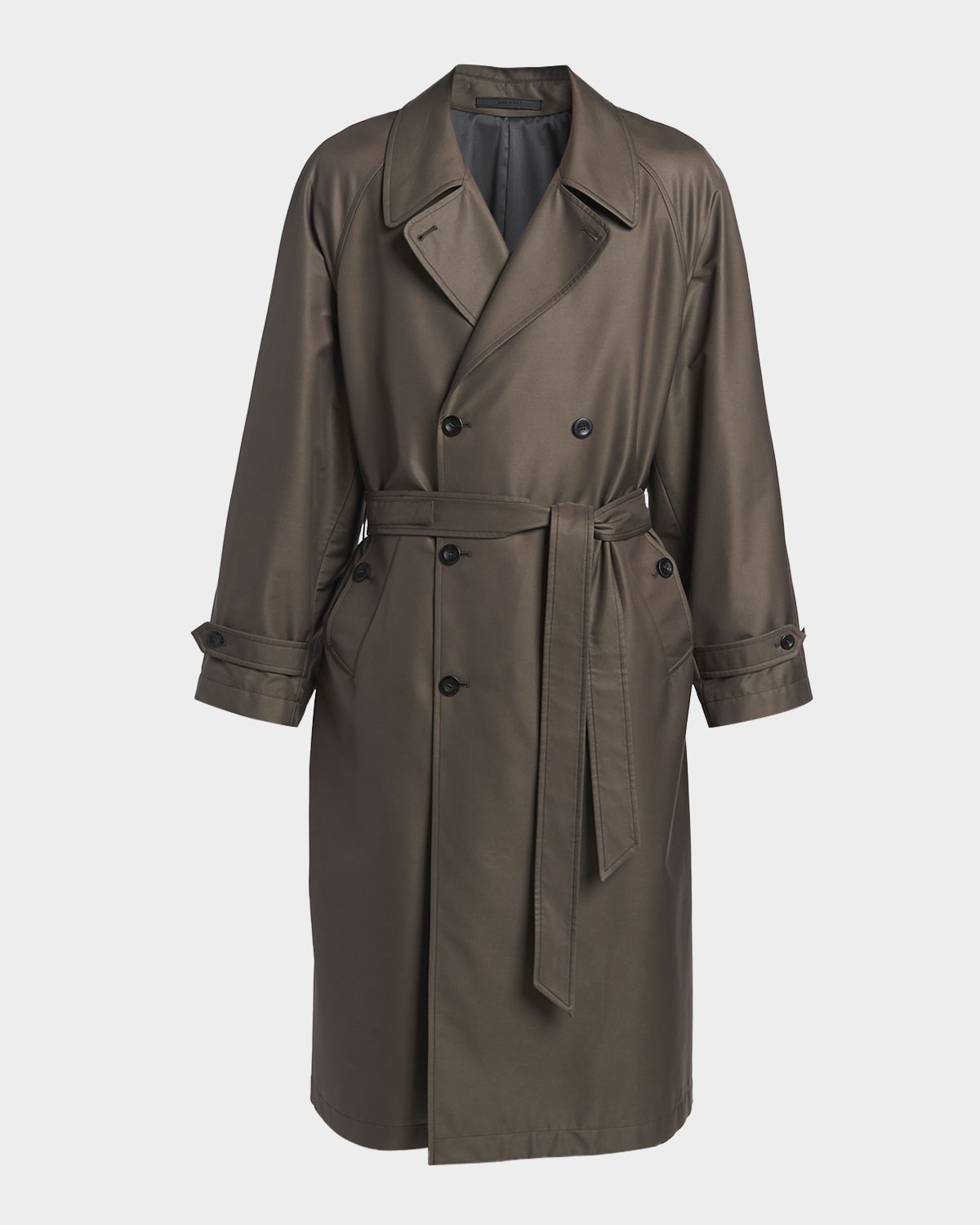 Giorgio Armani Men 's Silk and Nylon Belted Overcoat