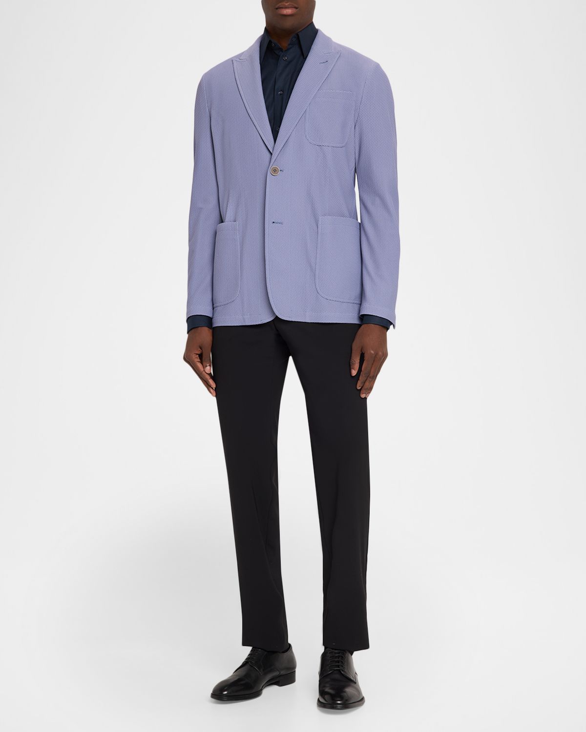 Giorgio Armani Men 's Nylon-Stretch Honeycomb Jacquard Blazer