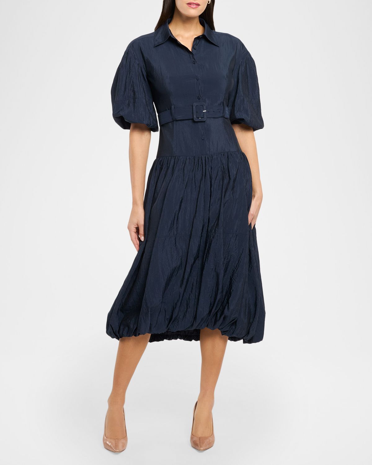 Cinq a Sept Daliah Belted Bubble Midi Dress