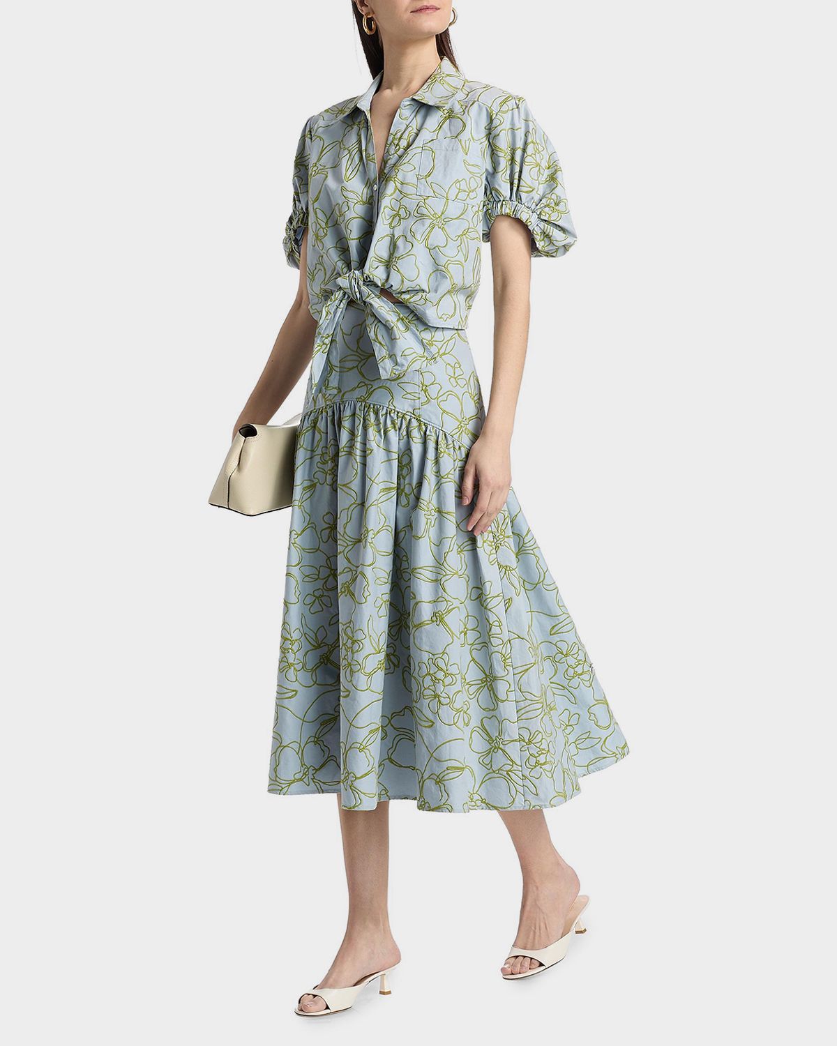 Cinq a Sept Zoanne Floral Embroidered Midi Skirt