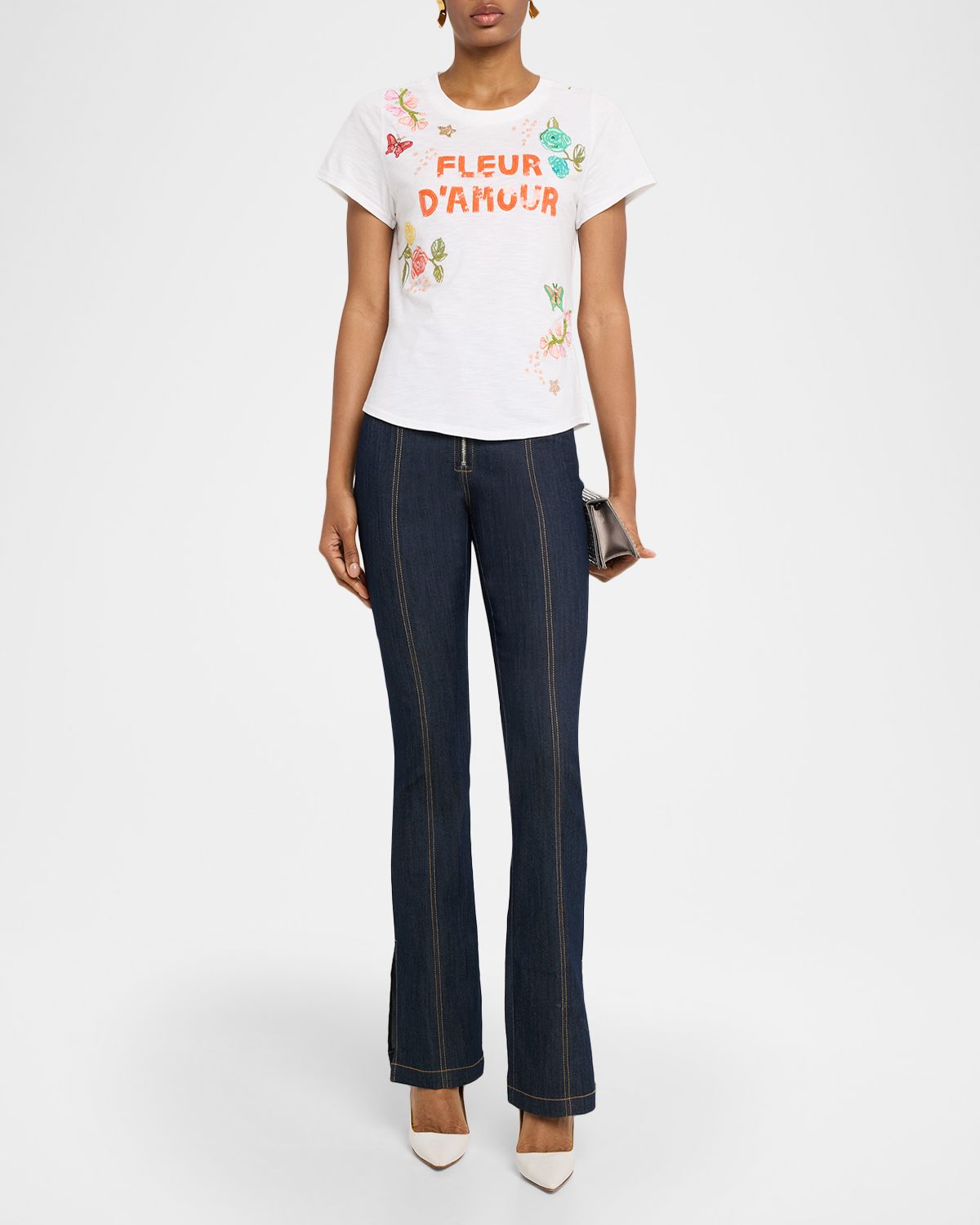 Cinq a Sept Angeli Fleur d 'Amour Crewneck Tee