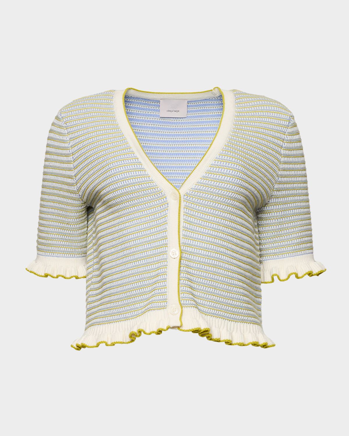 Cinq a Sept Clem Stripe Cropped Cardigan