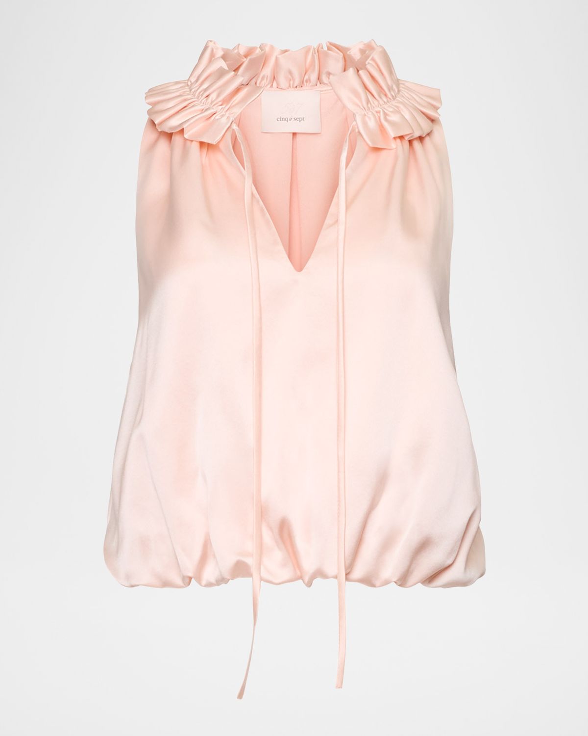 Cinq a Sept Lucianna Sleeveless Silk Bubble Blouse