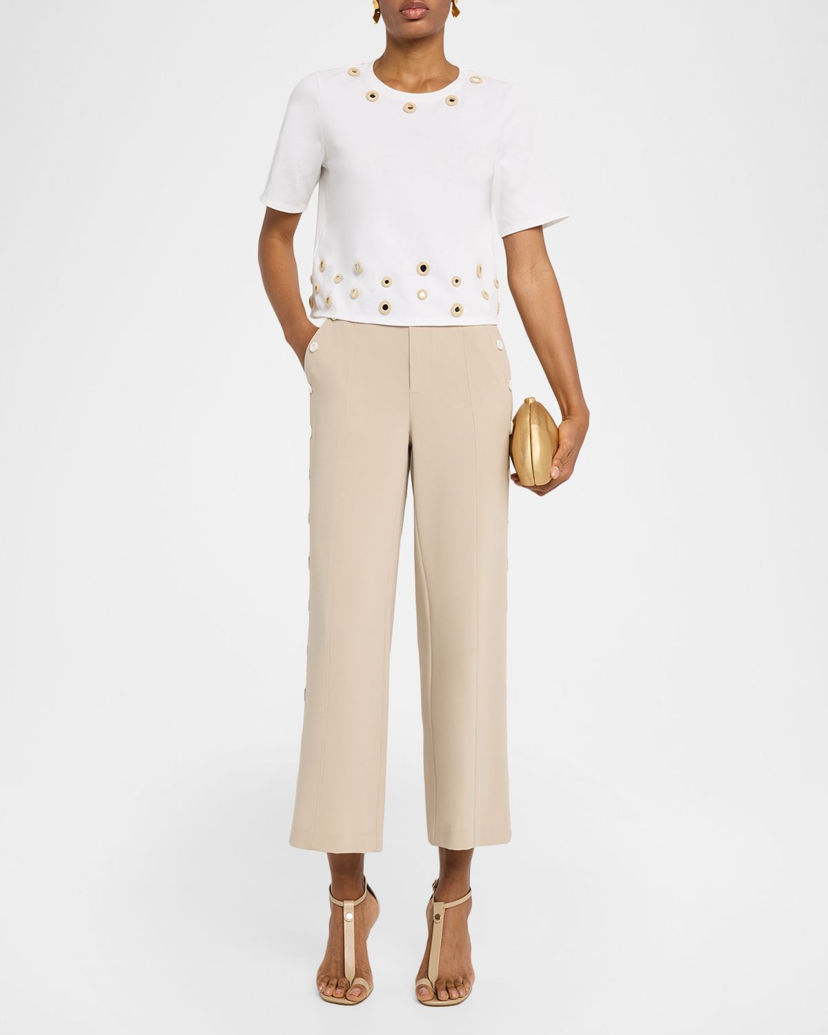 Cinq a Sept Crewneck Crochet Mirrors Tee