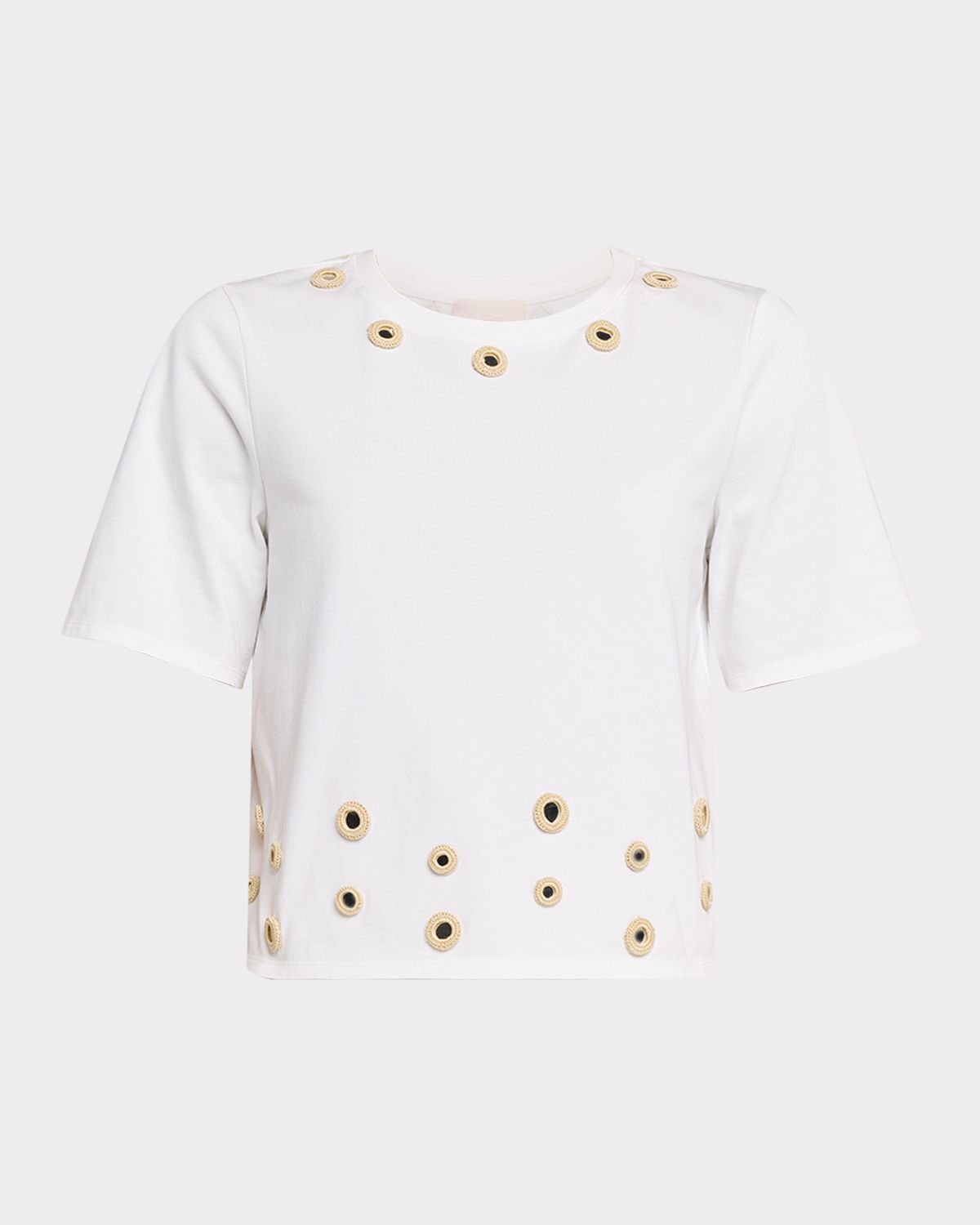 Cinq a Sept Crewneck Crochet Mirrors Tee