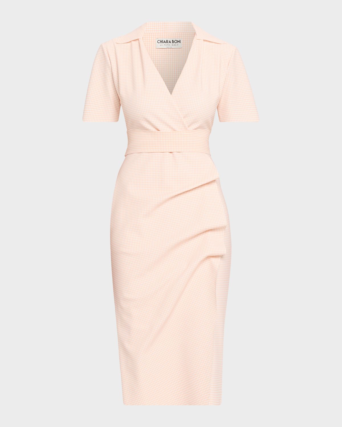 Chiara Boni La Petite Robe Nitra Gingham-Print Midi Sheath Dress