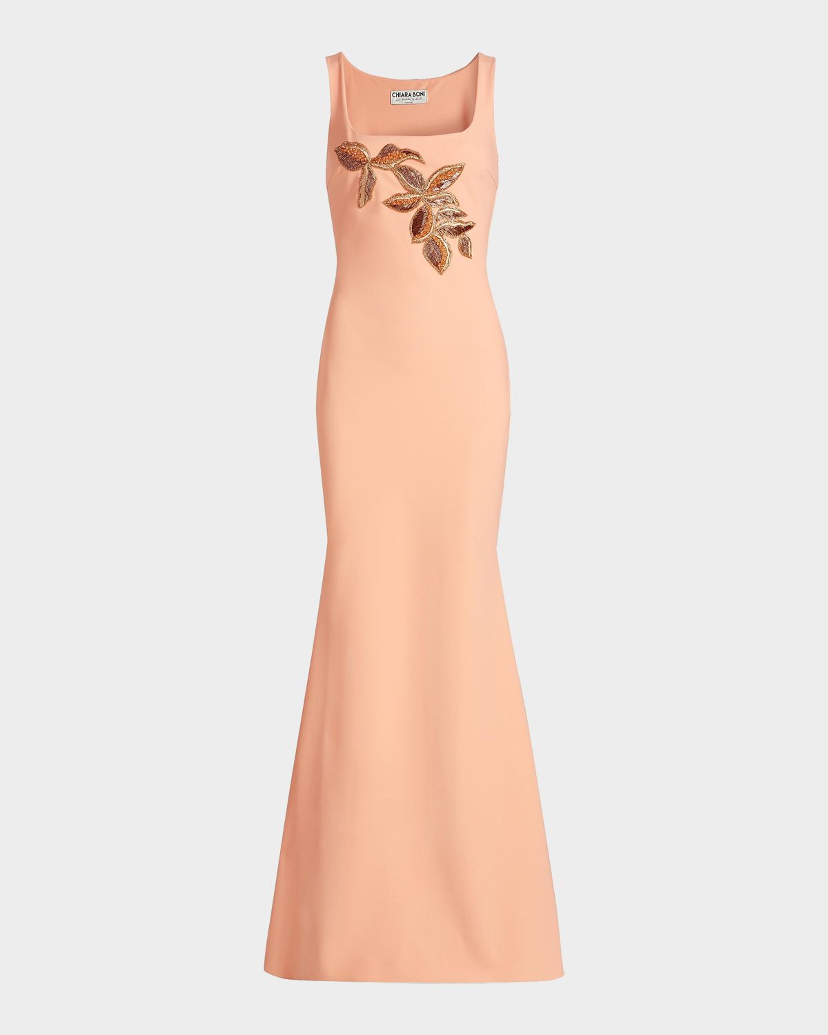 Chiara Boni La Petite Robe Lijia Beaded Applique Trumpet Gown