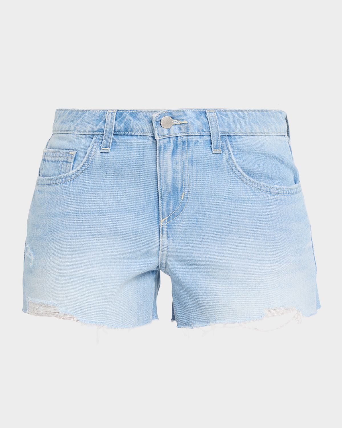 L 'Agence Teya Low-Rise Denim Shorts