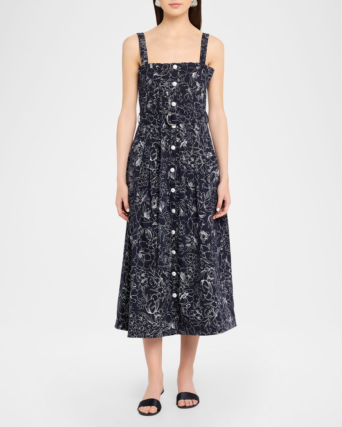 Cinq a Sept Branwen Garden Doodle Midi Dress
