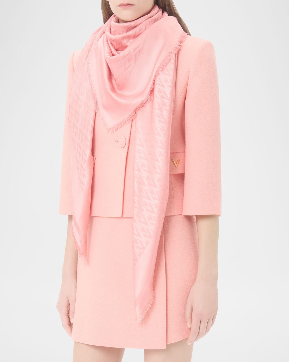 Valentino Garavani Toute La V Wool and Silk Shawl | Thumbnail 4
