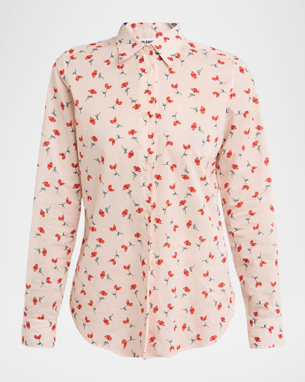 Jil Sander Poppy Floral Cotton Button-Down Shirt