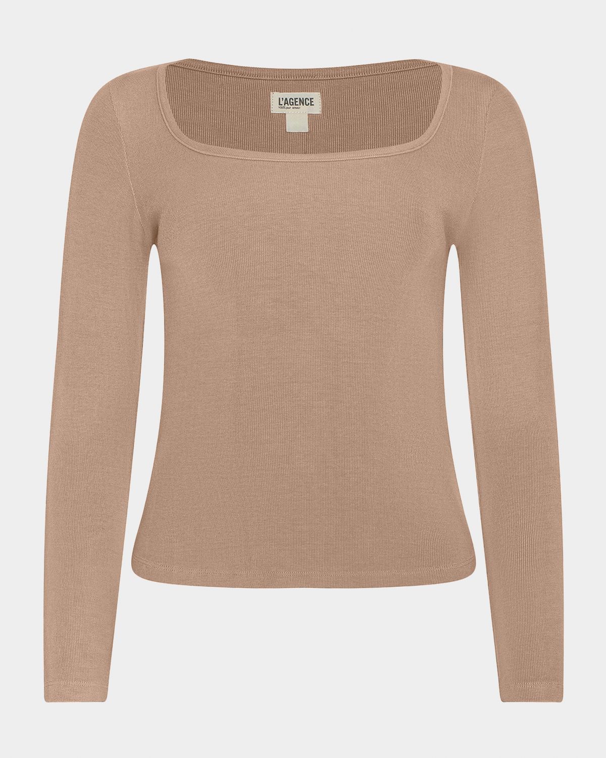 L 'Agence Vanya Long-Sleeve Scoop-Neck Tee