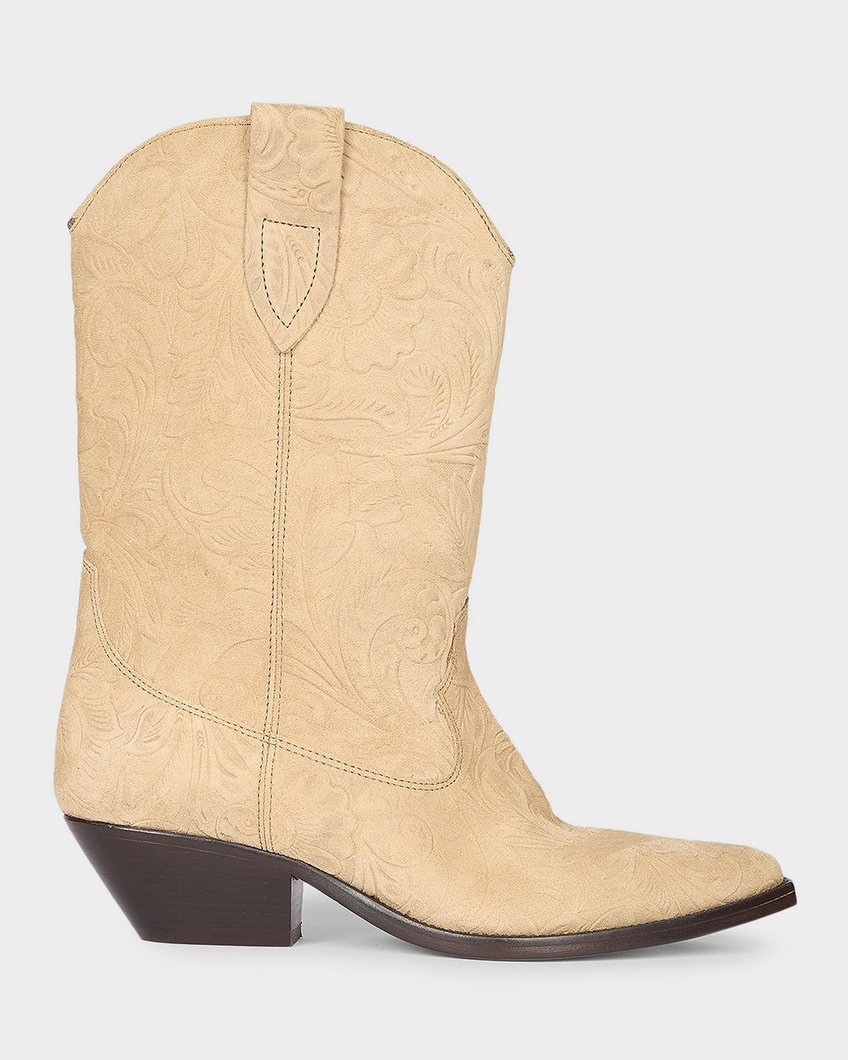 Isabel Marant Duerto Embossed Suede Cowboy Boots
