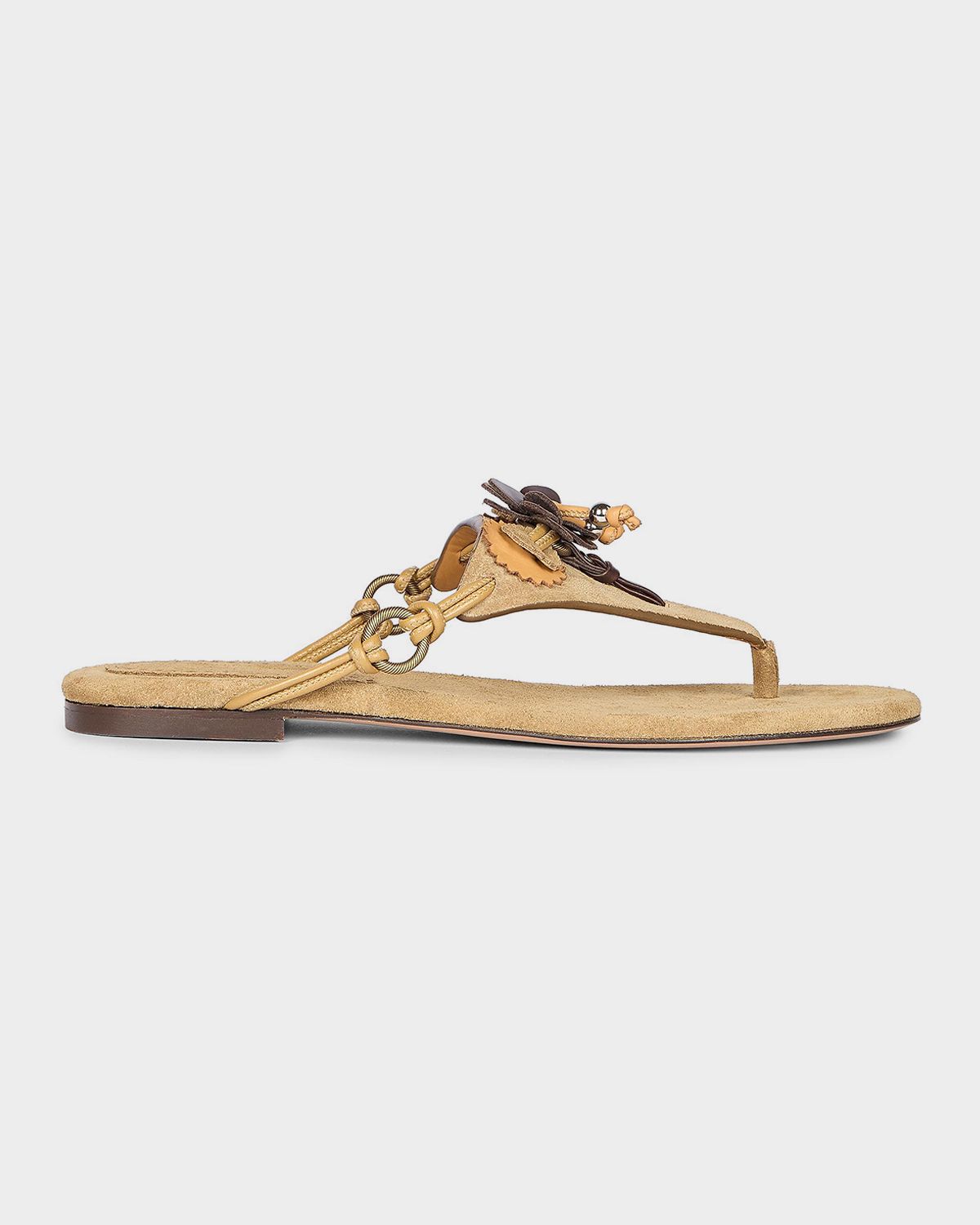 Isabel Marant Elato Flower Suede Thong Sandals