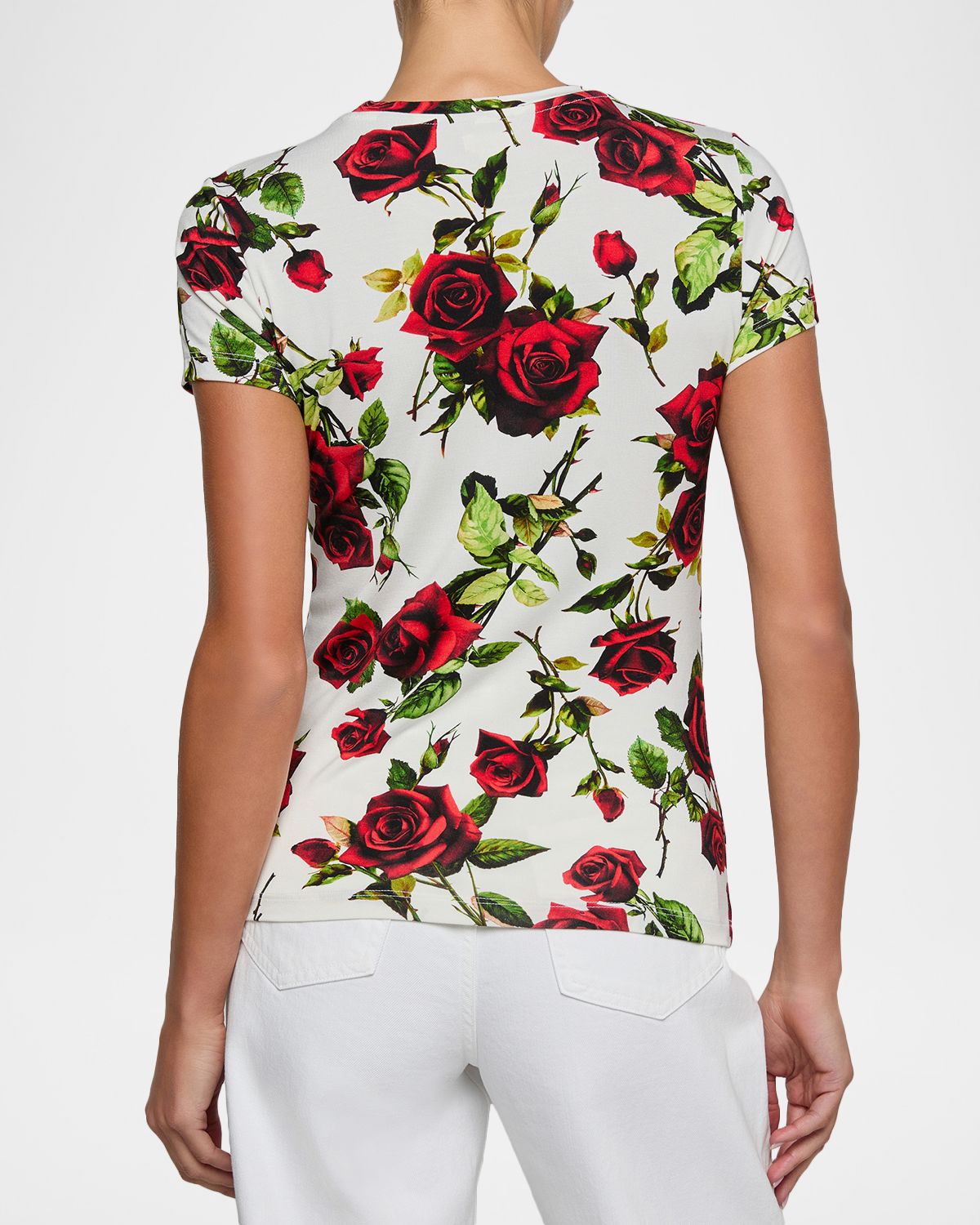 L 'Agence Ressi Short-Sleeve Rose Thorn Tee